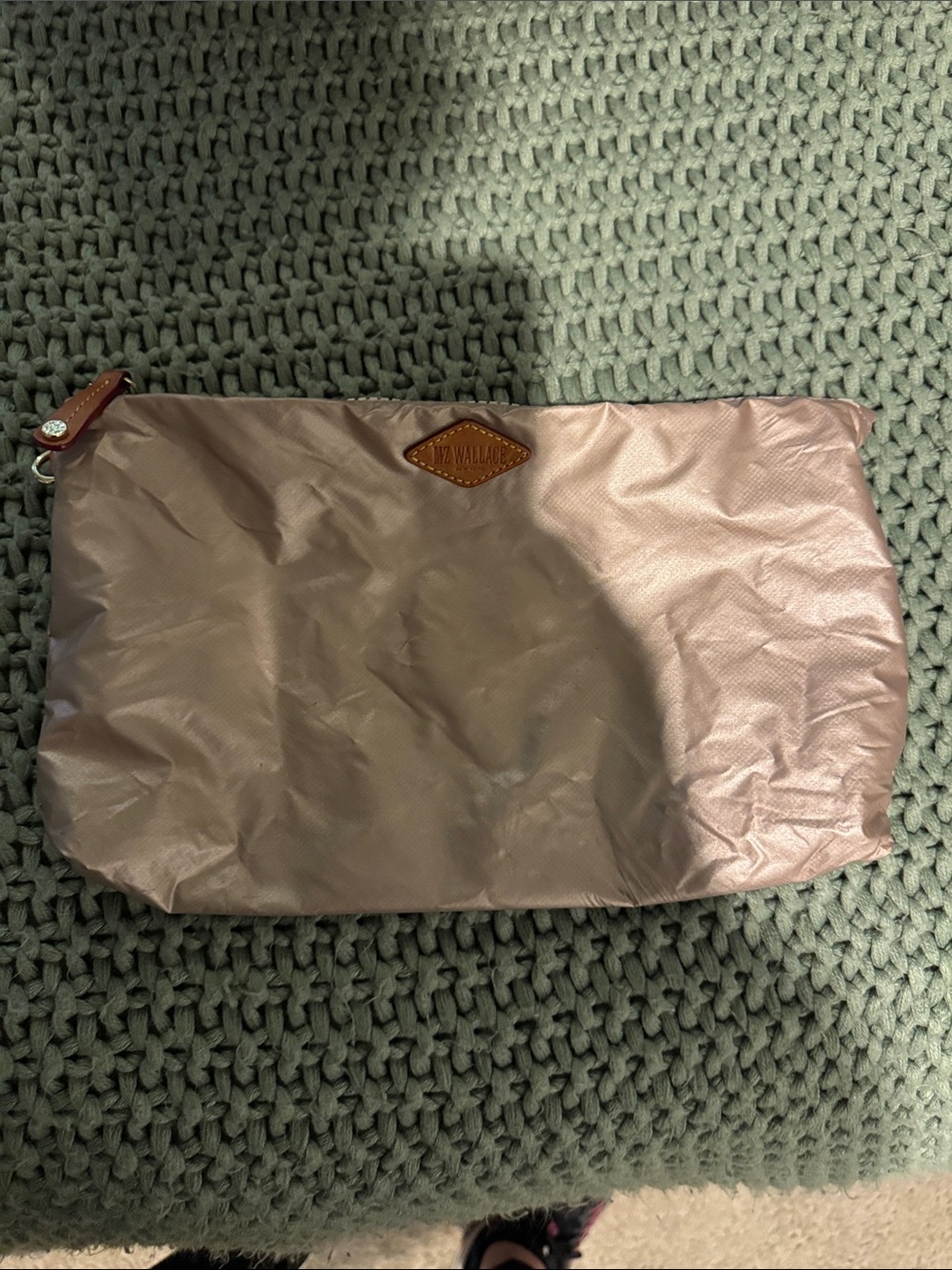 MZ Wallace Pink Blush Metallic Tote with detachable zipper pouch - Picture 3 of 9